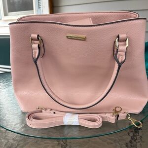Nine West Pink Satchel with Gold Accents
